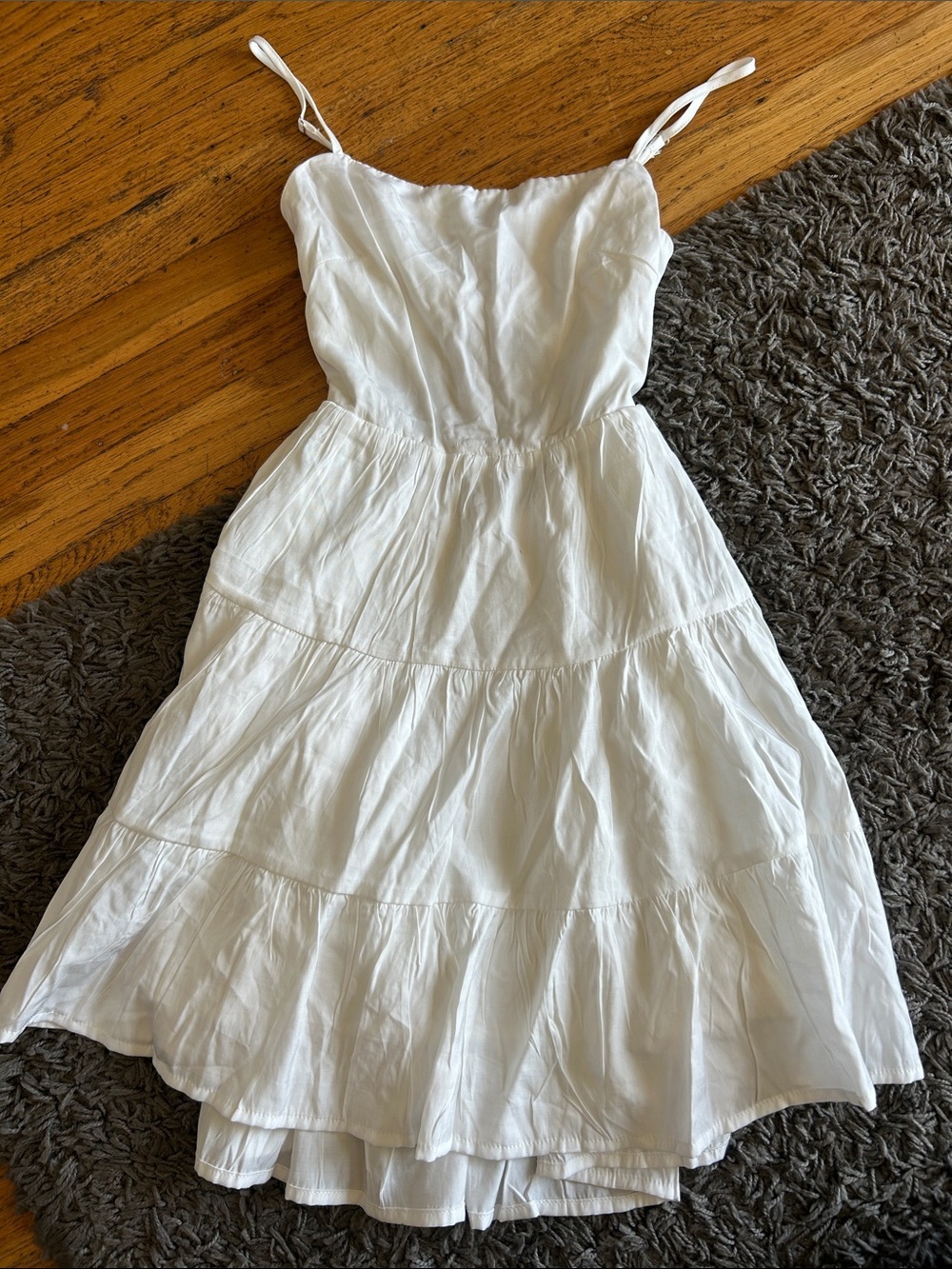 NWOT Princes Polly White Tiered Spaghetti Strap Sundress Size 0
